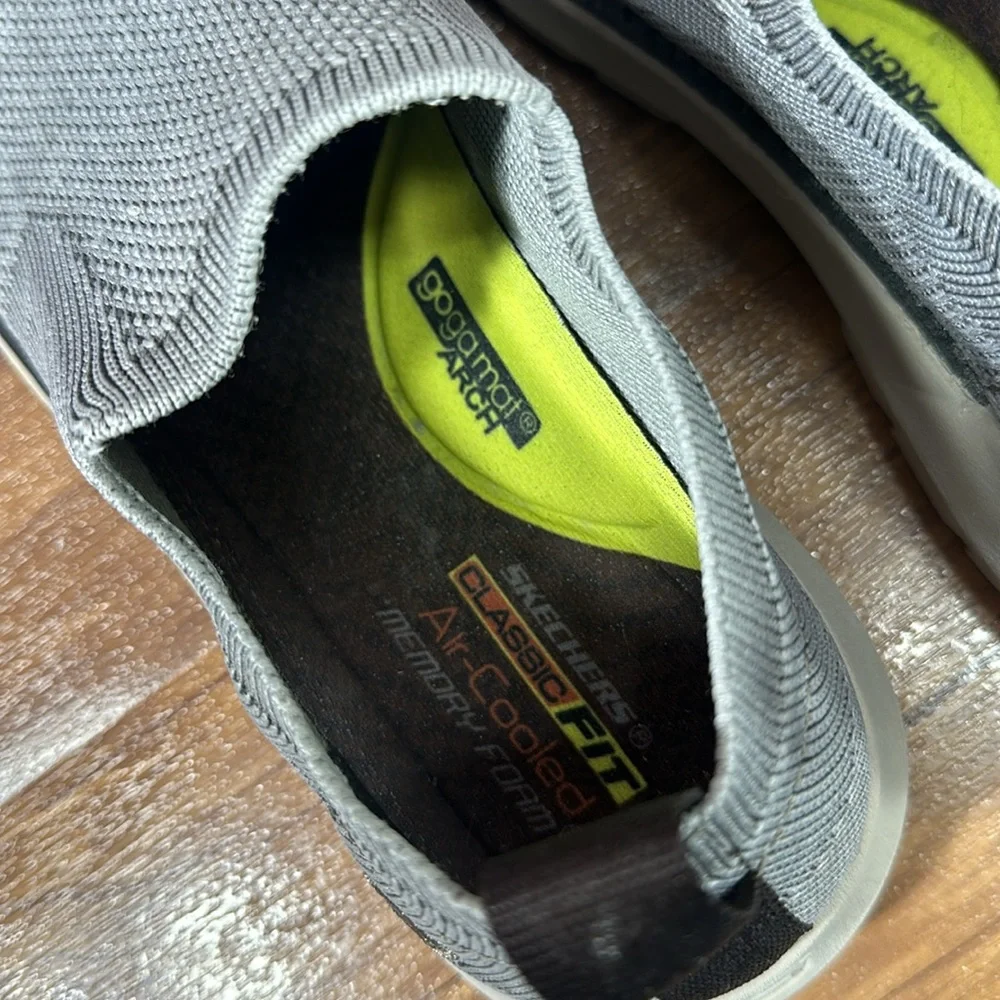 Skechers Men's Doveno Oswyn Fly Vegan Slip-Ons Charcoal Gray  Size 7